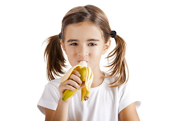 Image showing Eating a banana