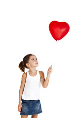 Image showing Girl with a red balloon