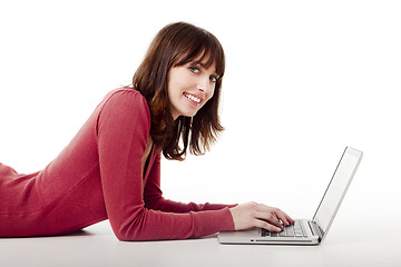 Image showing Happy woman working