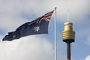 Image showing Flag and Centrepoint Tower