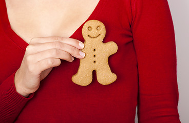 Image showing Gingerbread cookie with love