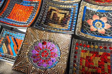 Image showing Handcrafted enamel plates