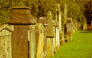 Image showing Retro look Glasgow cemetery