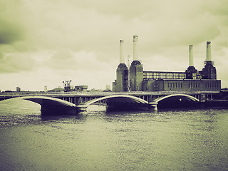 Image showing Vintage sepia Battersea Powerstation London