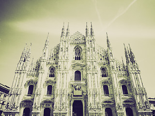 Image showing Vintage sepia Duomo, Milan