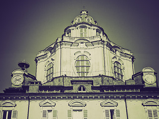 Image showing Vintage sepia San Lorenzo church, Turin