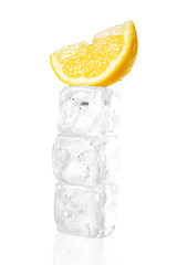 Image showing orange and ice cube