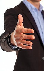 Image showing Businessman offering for handshake