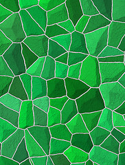 Image showing Broken tiles mosaic floor or wall. Background texture