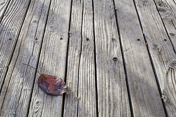 Image showing old weathered wood deck