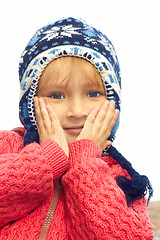 Image showing Little girl portrait outdoors