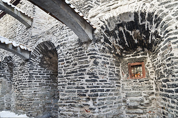 Image showing facade of the historic building in Tallinn