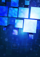 Image showing background with snowflakes and geometric figures