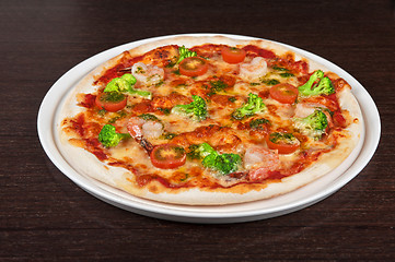 Image showing seafood pizza