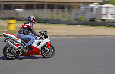 Image showing Speedy biker