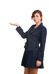 Image showing Woman presenting something