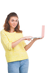 Image showing Young girl with laptop