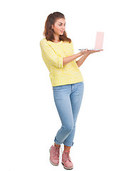 Image showing Young girl with laptop