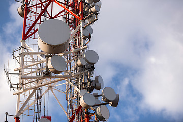 Image showing Large Communication tower against sky