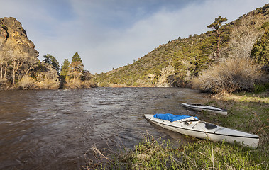 Image showing canoes on North Platte River