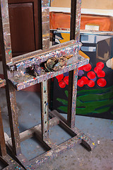 Image showing Easel in painters atelier