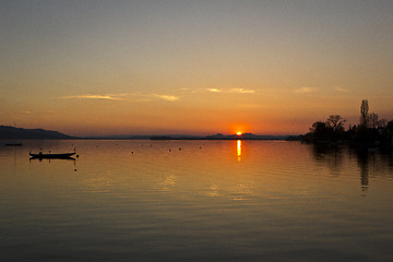 Image showing sea, sunset
