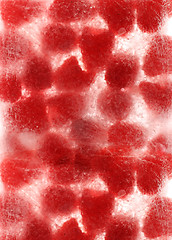 Image showing raspberries in ice cube