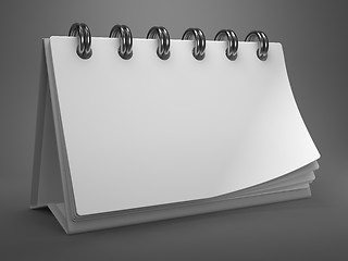 Image showing White Blank Desktop Calendar.