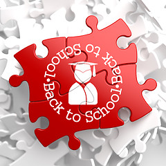 Image showing Back to School on Red Puzzle.