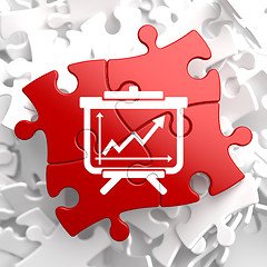 Image showing Flipchart Icon on Red Puzzle.