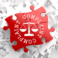 Image showing Complaint Concept on Red Puzzle.