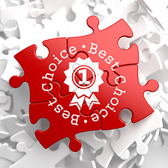 Image showing Best Choice Concept on Red Puzzle.