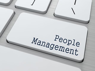 Image showing White Keyboard with People Management Button.