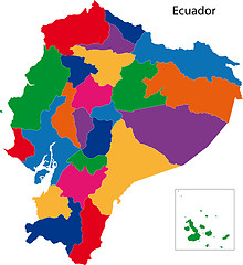 Image showing Colorful Ecuador map