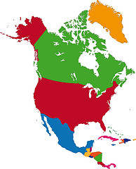 Image showing Colorful North America map