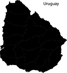 Image showing Black Uruguay map