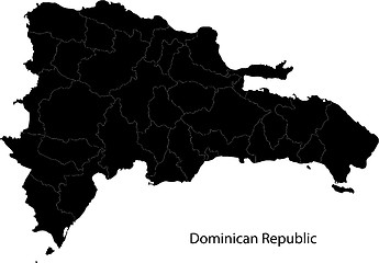 Image showing Black Dominican Republic map