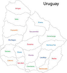 Image showing Contour Uruguay map