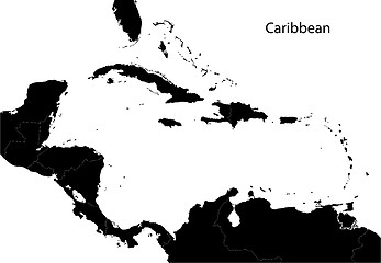 Image showing Black Caribbean map