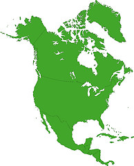 Image showing Green North America map