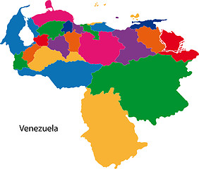 Image showing Colorful Venezuela map