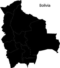 Image showing Black Bolivia map