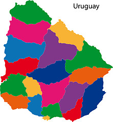 Image showing Colorful Uruguay map