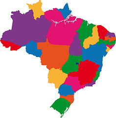 Image showing Colorful Brazil map