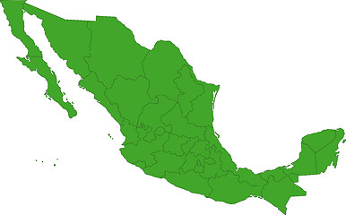 Image showing Green Mexico map