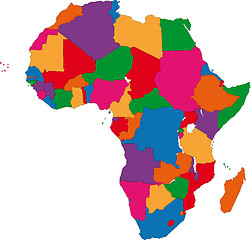 Image showing Colorful Africa map