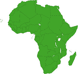 Image showing Green Africa map