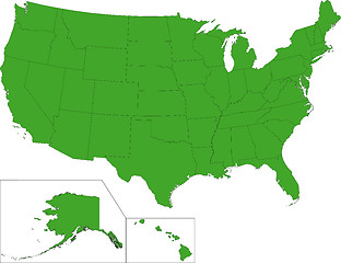 Image showing Green USA map