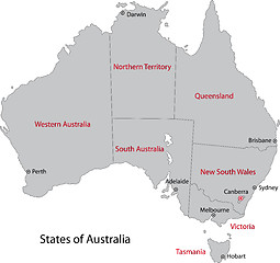 Image showing Gray Australia map