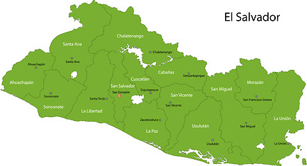 Image showing Green El Salvador map